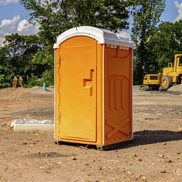 how often are the portable restrooms cleaned and serviced during a rental period in Linwood MI